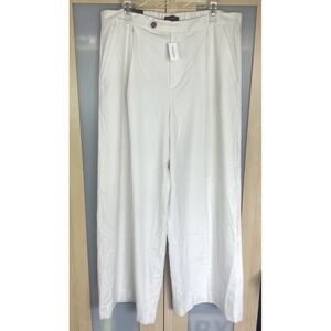 Banana Republic Factory Wide Leg SZ 16 Ivory Rayon Pleated Preppy Pants Career